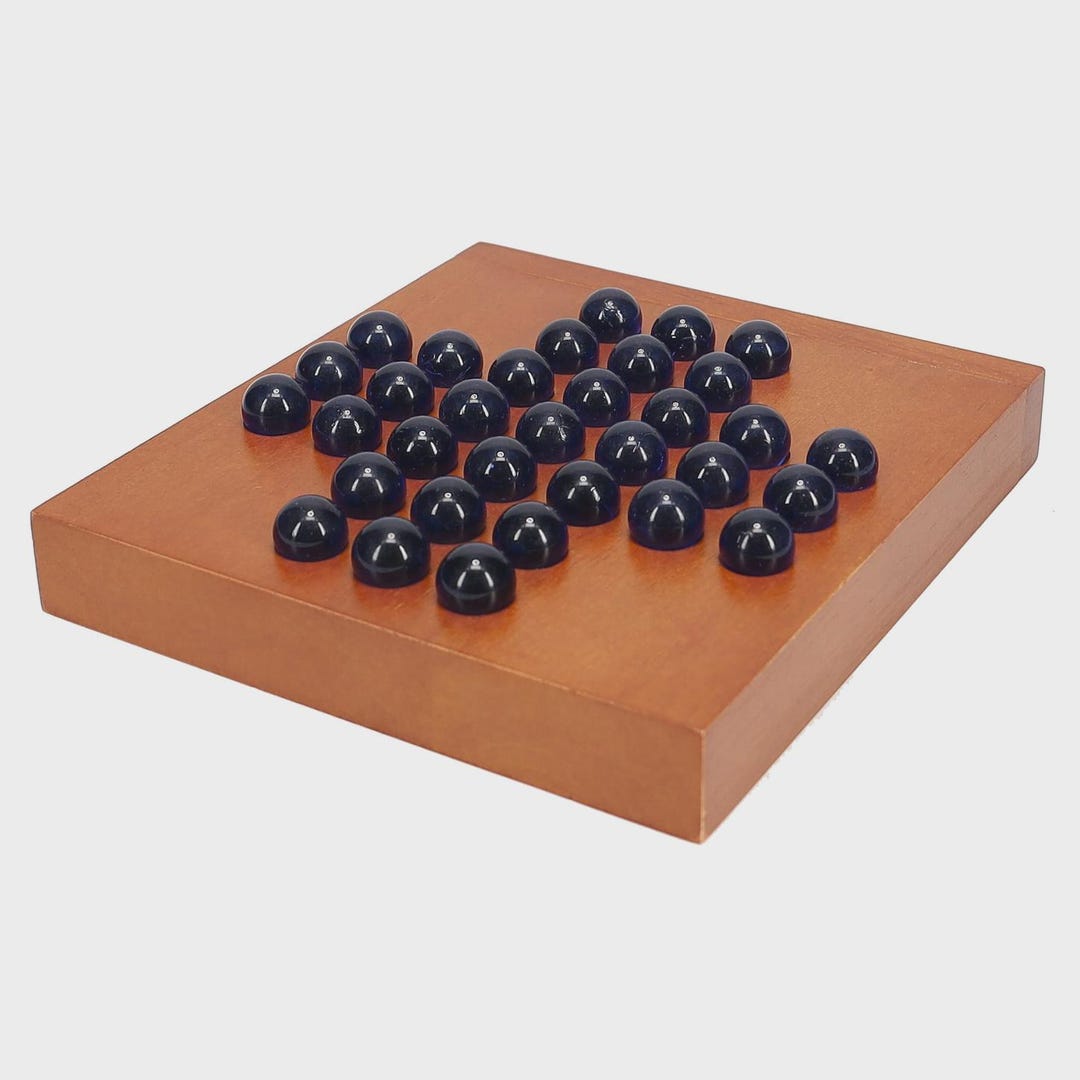 Solitaire Portable Marble Wooden Solitaire Portable Travel Game - Etsy