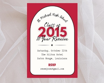 High School Reunion Invitation - Editable Digital Download | Class Reunion Invitation Template | Instant Download | Canva Template