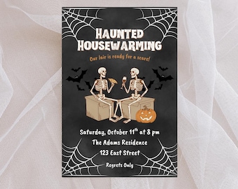 Haunted Housewarming Invitation | Editable Halloween Party Invite | Spooky New Home Printable | Instant Download