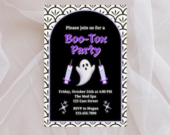 Invitación Boo-Tox / Fiesta de Halloween con Botox / Noche de chicas imprimible / Plantilla editable para evento BooTox / Fiesta de Botox Evite