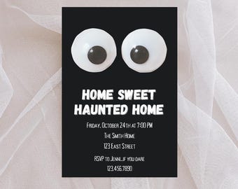 Home Sweet Haunted Home Invitation | Halloween Housewarming Party Invite | Editable Haunted House Party | Spooky Halloween Invite