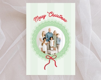 Modern Holiday Photo Card | Merry Christmas & Happy Holidays | Printable Family Christmas Card Digital Download