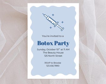 Botox Party Invitation | Simple Digital Invite | Girls Night Out Printable | Spa Party Editable Template | Modern Botox Evite