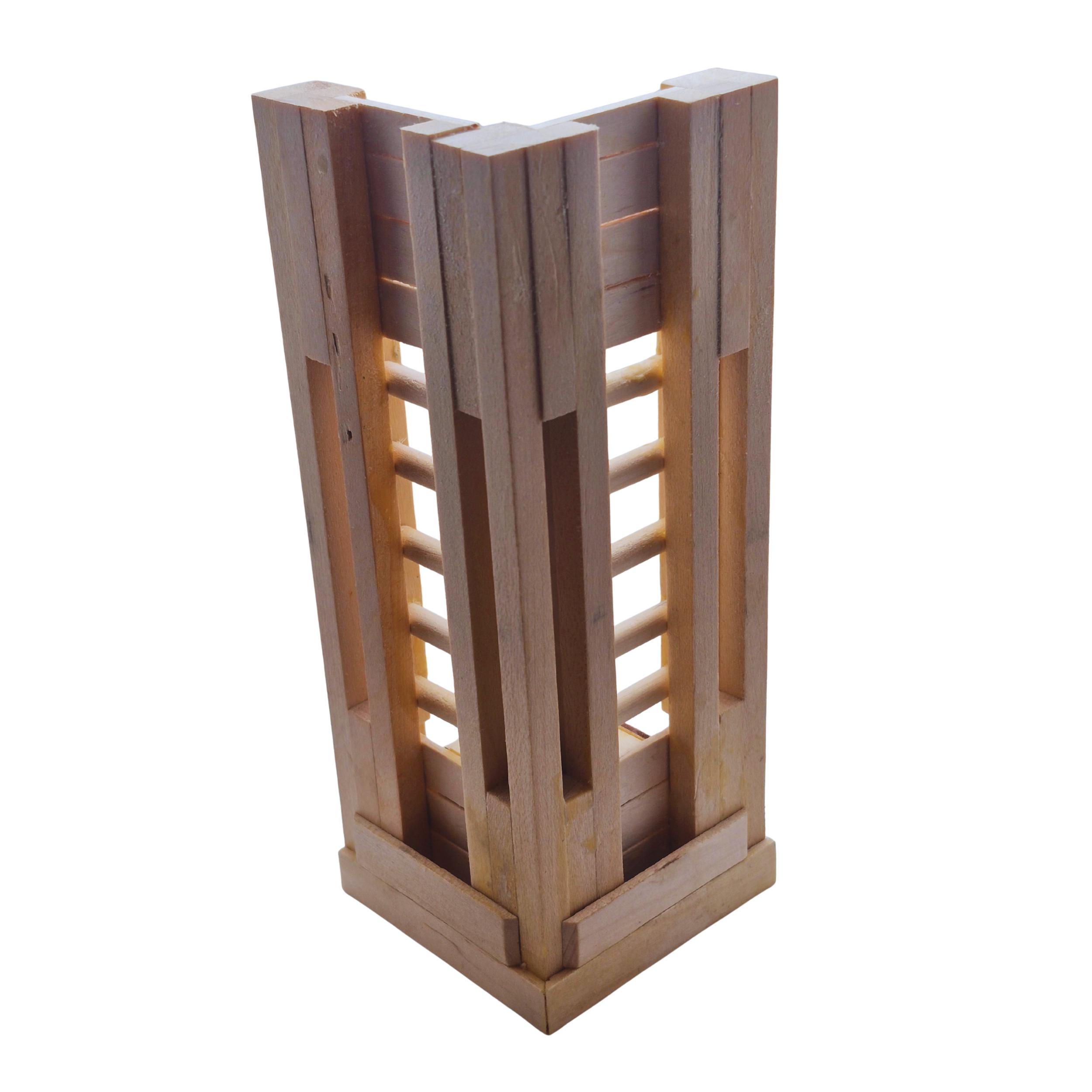 Poteau de belvédère miniature fabriqué à la main en bois pour pergola à l'échelle 1:24 - tilleul - pin