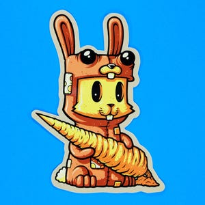 Incognito Bunny Vinyl Sticker, UV/Water Resistant