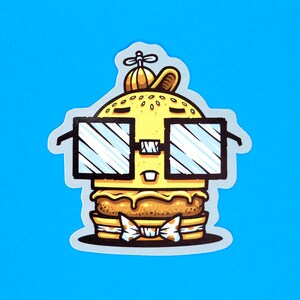 Pegatina de hamburguesa Nerd
