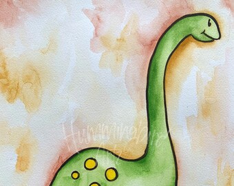 Watercolor Dinosaur Print