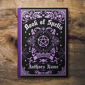 Personalized Book of Spells Diary, Grimoire, Book of Shadows, Blank Spell Book Hardcover Journal Matte, Halloween