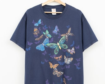 1999 Butterflies AOP Vintage Animal Art T-Shirt