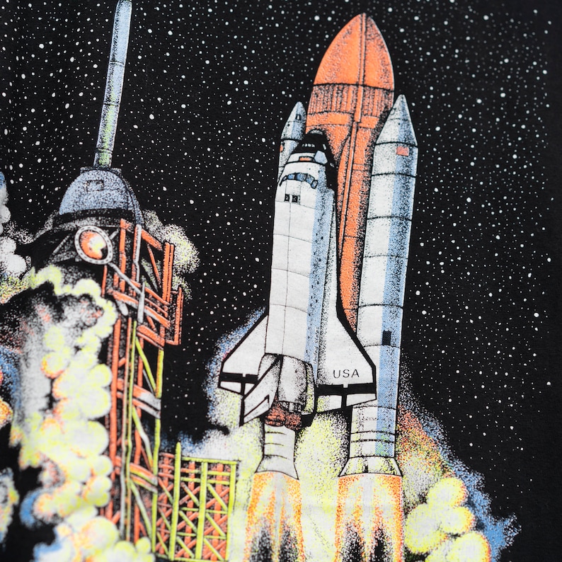 90s Singlestitch Space Shuttle Launch Vintage Tshirt Etsy