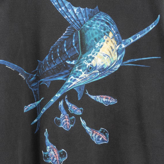 1991 Single-Stitch Swordfish Vintage Animal Art T… - image 2
