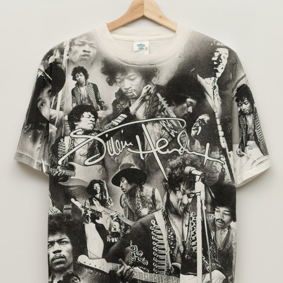 1996 Vintage Jimi Hendrix AOP Music T-shirt - Etsy