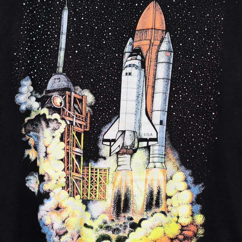 90s Singlestitch Space Shuttle Launch Vintage Tshirt Etsy