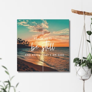 Canvas Wall Art Be Still and Know That I Am God Canvas Gallery Wraps Peaceful Christian Scripture Wall Art for Bedroom or Office