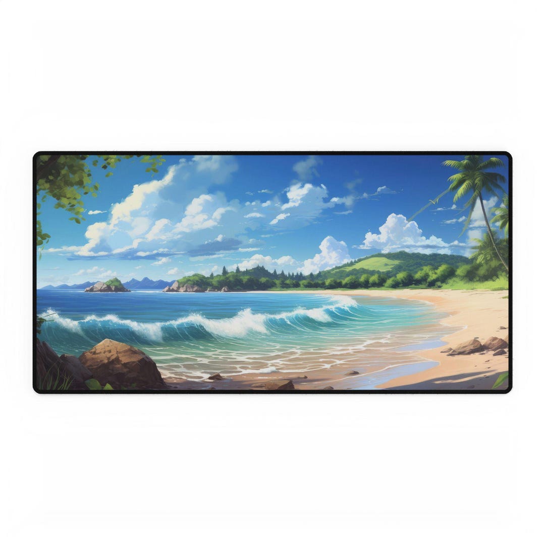 Tropical Beach Print Desk Mats - Etsy