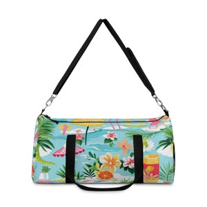 Duffel Bag with Tropical Beach Design Perfect Gym Bag or Weekend Trips