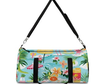 Duffel Bag with Tropical Beach Design Perfect Gym Bag or Weekend Trips