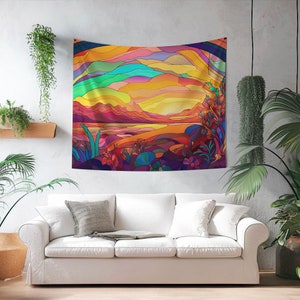 Indoor Wall Tapestry with Sunset Desert Colors