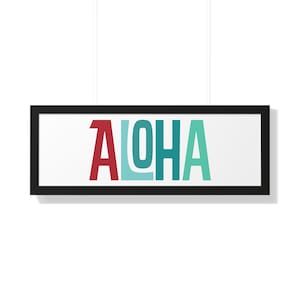 Aloha Gallery Canvas Wraps Aloha Typography Art Print Wall Art Beach Decor Tropical Poster Beach House Decor Aloha Framed Poster Kids Room