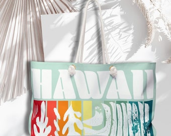 Beach Tote Bag Hawaii Vacation Gift Weekender Bag Beach Weekend Getaway Beach Bag Tote