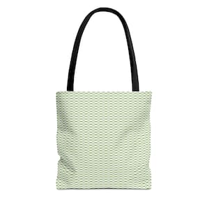 Mint Waffle Texture Tote Bag | All-Over Print Canvas Shoulder Bag