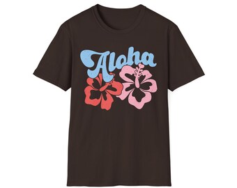 Aloha Retro Hibiscus T-Shirt | Tropical Flower Tee