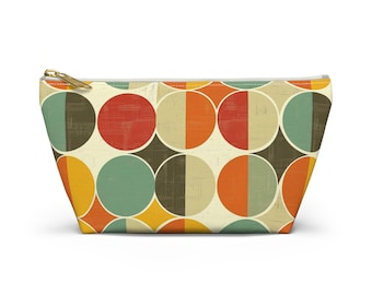 Retro Geometric Circles Accessory Pouch