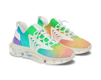 Pastel Rainbow Mesh Sneakers | Women's Lightweight Athletic Shoes