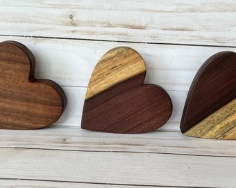Wooden Heart Decoration, Valentines Day Décor,  Heart Shelf Sitter,  Handmade Wooden Hearts, House Warming Gift, Wedding Gift, Candle Holder