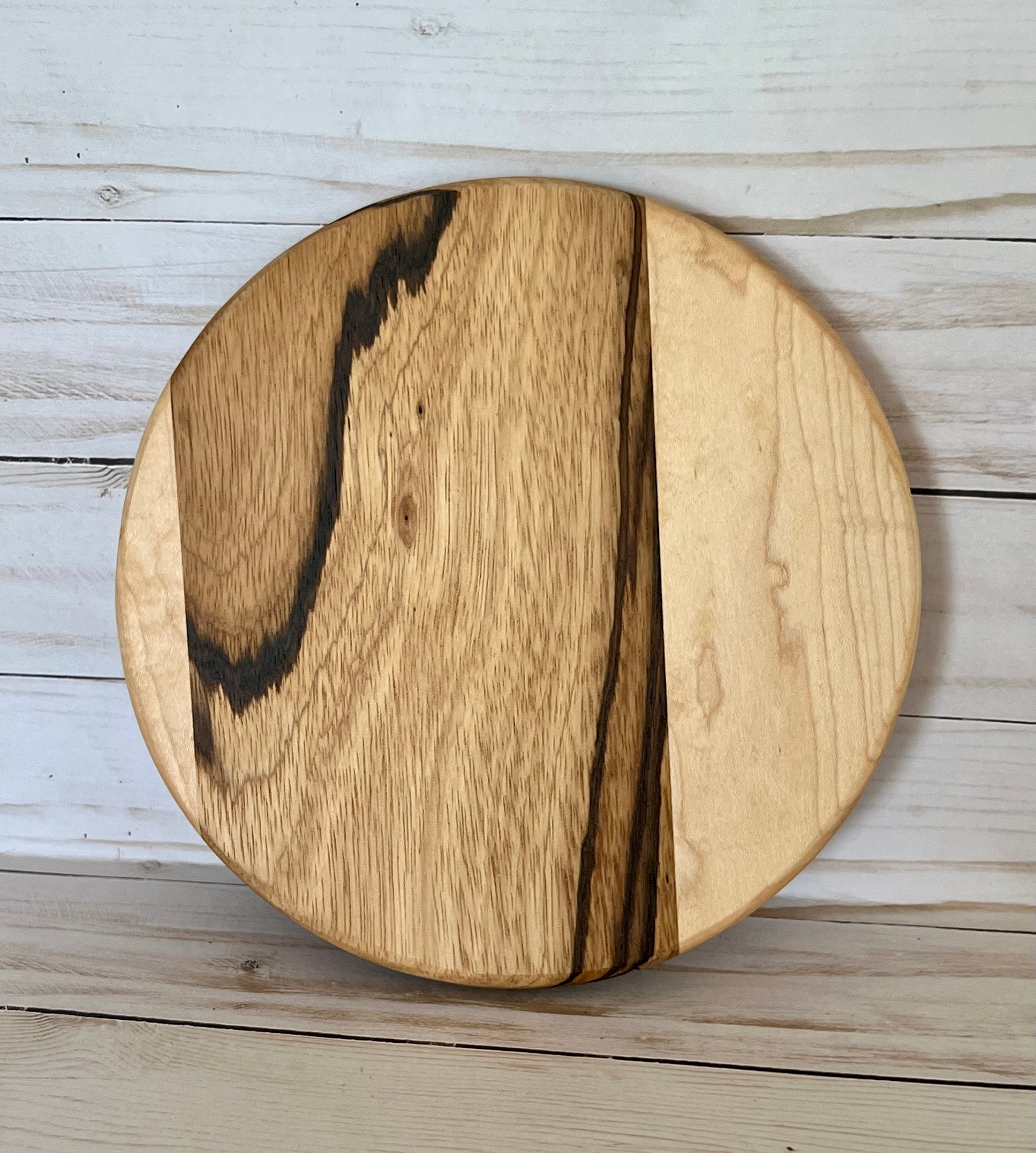 14” Light Solid Wood Round Pizza Cutting Board - Chopping Wood Pad  Beechwood Cutting Board - Round Wooden Board Charcuterie - Mini Small  Breadboard