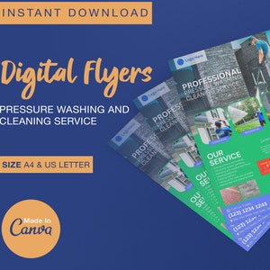 Hochdruckwäsche Broschüren Vorlage, Power Washing Experten, vollständig anpassen E-Flyer Canva Template, Flyer, 3