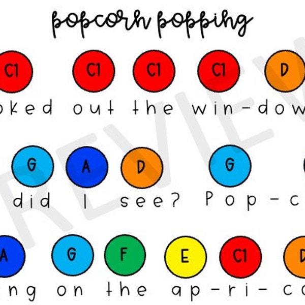 Popcorn Popping- handbell chart