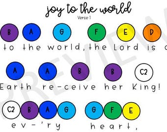 Joy to the World- handbell chart (1 verse)