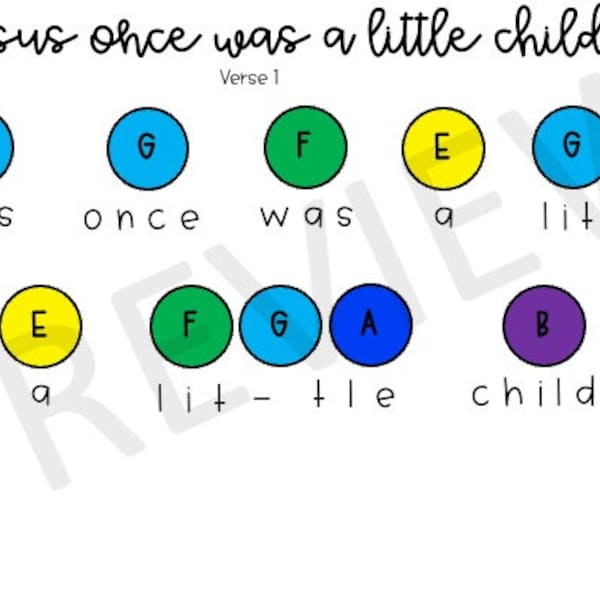 Jesus Once Was a Little Child- handbell chart