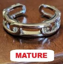 NEW HANDMADE Silver Paperclip Link Penis Glans Cock Ring Solid Cuff Style Brand New Men's Body Artisan Jewelry Swimsuit Enhancement