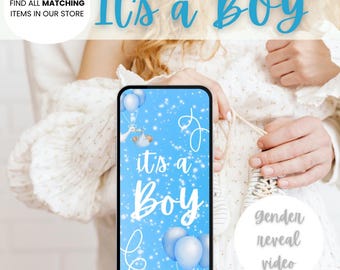 It's a Boy Gender Reveal Video | MP4 Instant Download | iPhone Compatible Baby Reveal Video iPhone text DIY B2Z4102VD
