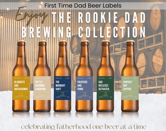 First Time Dad Beer Labels Stickers, Fathers Day Gift for Dad to Be, New Parent Bottle Stickers, Baby Shower & Pregnancy Reveal BEE1Z3202LBZ