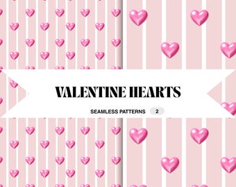 Pink Hearts Seamless Pattern – Valentine Digital Paper (PNG Download)
