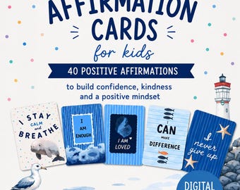 Kids Affirmation Cards Printable | Positive Affirmations for Children Self Esteem Cards | Calm Corner | Classroom SEL | Homeschool PDF AFF3