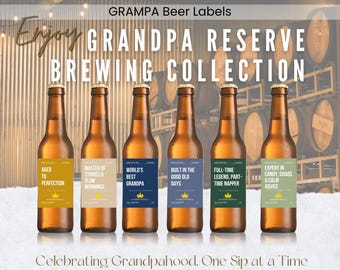 Grandpa Beer Labels Stickers– Funny Father’s Day Gift, grandfather gift , Birthday Gift for Him, Father’s Day Gifts for Dad BEE3Z3201LB