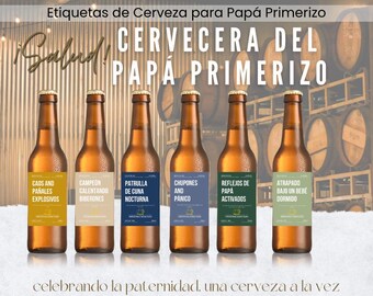 Etiquetas de Cerveza (Beer) para Papá Primerizo, Regalo Día del Padre, Futuro Papá, Baby Shower y Anuncio de Embarazo BEE1Z3203LBZ