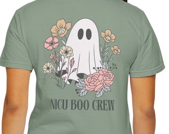 Camiseta Fantasma da Equipe Boo da UTI Neonatal, Camiseta de Halloween para Enfermeiras, Comfort Colors