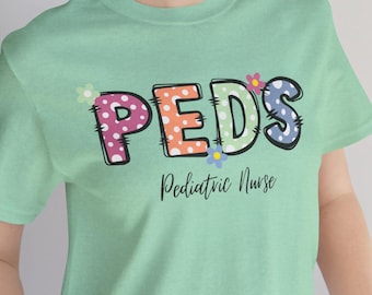 Pediatric Nurse Floral Tee, Peds Spring T-Shirt