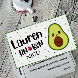 Badge Name Tag, Avocado Baby Name Tag, Avocado Badge Name Tag, Nurse Badge Name Tag, Teacher Name Tag, Avocado Name Tag