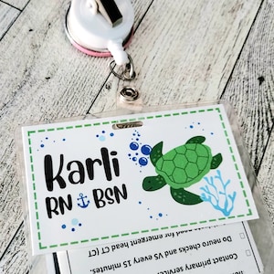 Naamplaatje Turtle-badge: aanpasbaar gelamineerd ID