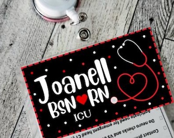 Customizable Stethoscope Badge Name Tag: Nurse, Doctor, Medical