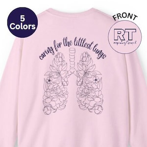 NICU Respiratory Therapist Sweatshirt: Floral Lungs, Retro RT Design
