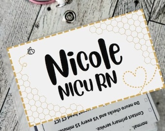 Bumblebee Customizable Badge Name Tag: Nurse, Teacher