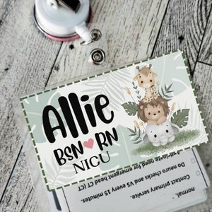 Médaille nominative Safari Animal Badge : Badge plastifié personnalisable