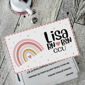 Rainbow Nurse Badge Name Tag: Personalized Laminated ID